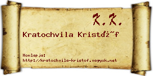 Kratochvila Kristóf névjegykártya